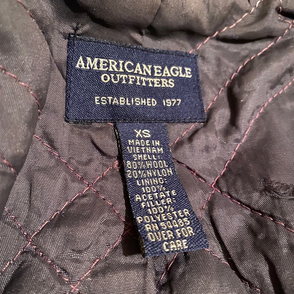 American Eagle Grey Double Breasted Wool Peacoat - image 3